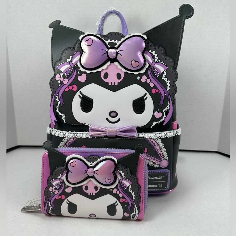 Loungefly Hello Kitty Kuromi Lolita Mini Backpack and Wallet - BAM Exclusive